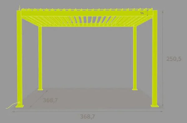 Електрическа беседка Hesperide Evora, Алуминий, Графит, 3.6x3.6 m