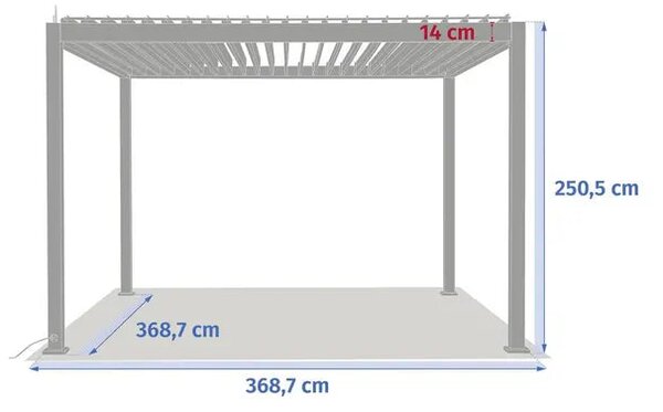 Електрическа пергола Hesperide Evora, Бял алуминий, 3.6x3.6 m