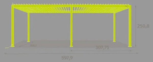 Електрическа беседка Hesperide Evora, Алуминий, Графит, 6x3.6 m