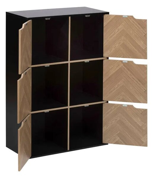 Рафт 5five Mix'n Door Chevrons, 6 отделения, Черен