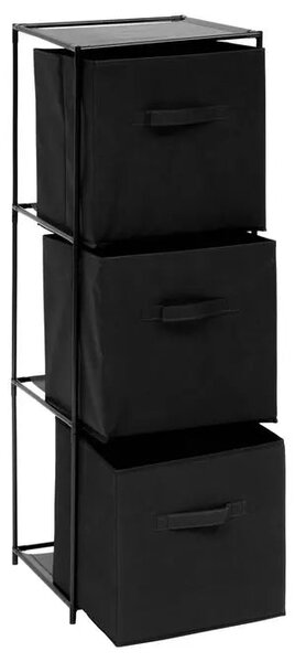 Рафт 5five Mix'n Modul, 3 отделения и 3 кутии за съхранение, 34 x 34 x 99 cm, Черен