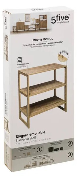 Рафт 5five Mix'n Modul Natural, 4 отделения, Сглобяем