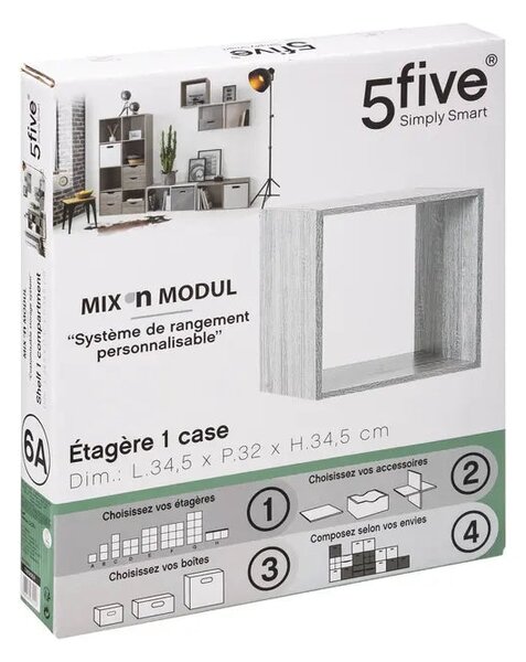 Рафт 5five Mix'n Modul, 1 отделение, MDF, 35x32x35 cm - Бял