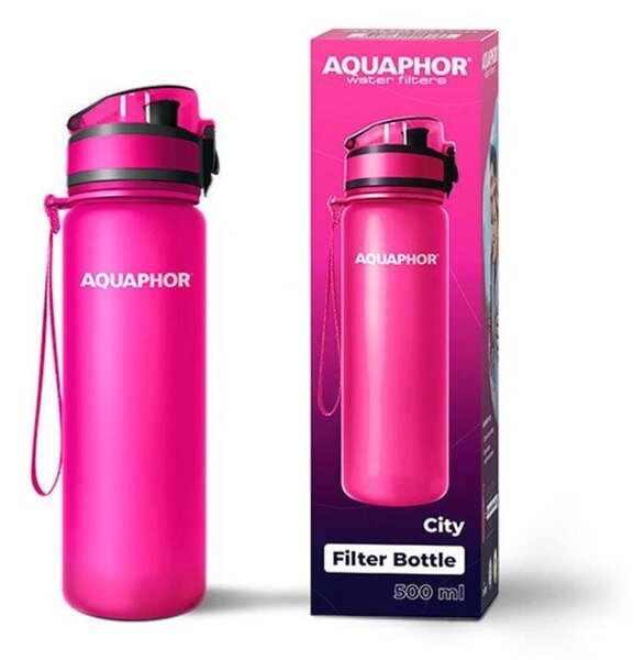 Бутилка Aquaphor City Tritan, филтрираща, 500 мл, розова