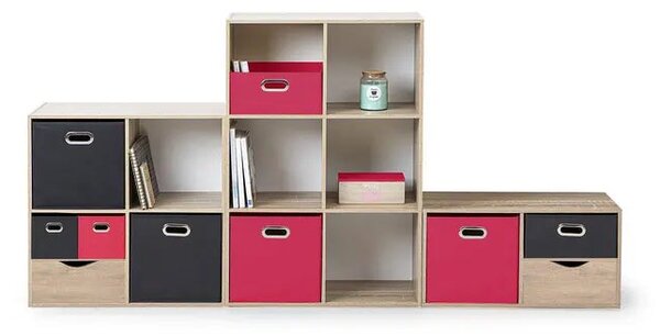 Рафт 5five Mix'n Modul, 2 отделения, MDF, 35x32x68 cm - Сив