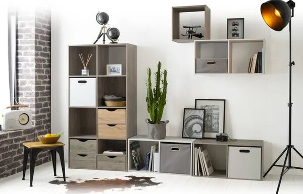 Рафт 5five Mix'n Modul, 6 отделения, MDF, 68x32x101 cm - Сив
