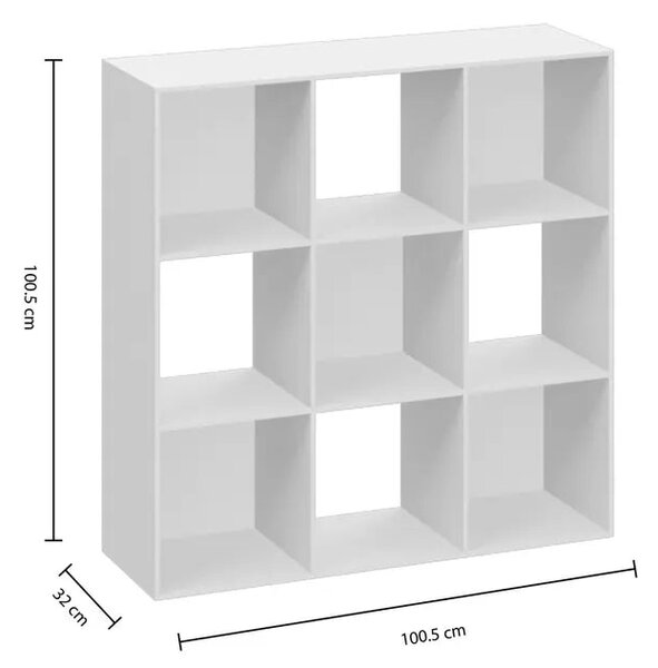 Рафт 5five Mix'n Modul, 9 отделения, MDF, 101x32x101 cm - Сив