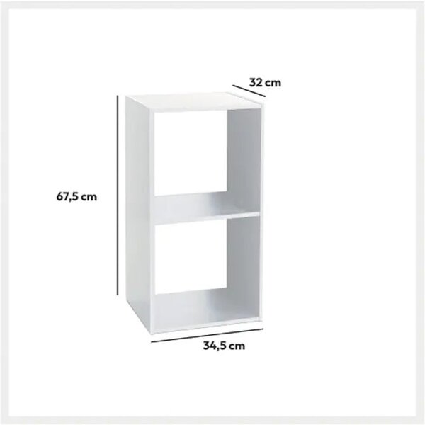 Рафт 5five Mix'n Modul, 2 отделения, MDF, 35x32x68 cm - Сив
