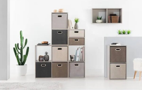 Рафт 5five Mix'n Modul, 2+2 отделения, MDF, 35x32x101 cm - Естествен