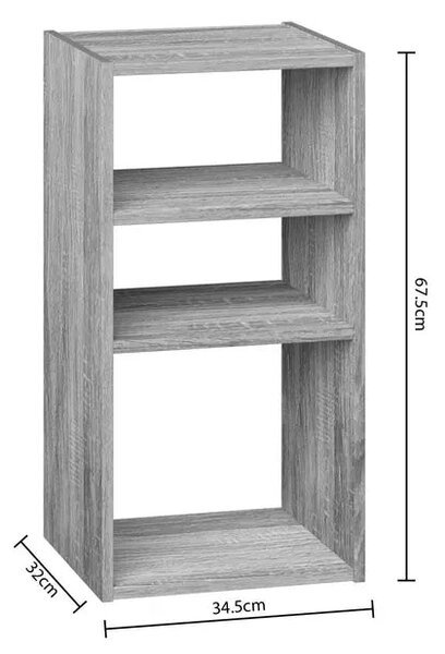 Рафт 5five Mix'n Modul, 2+1 отделение, MDF, 35x32x68 cm - Сив