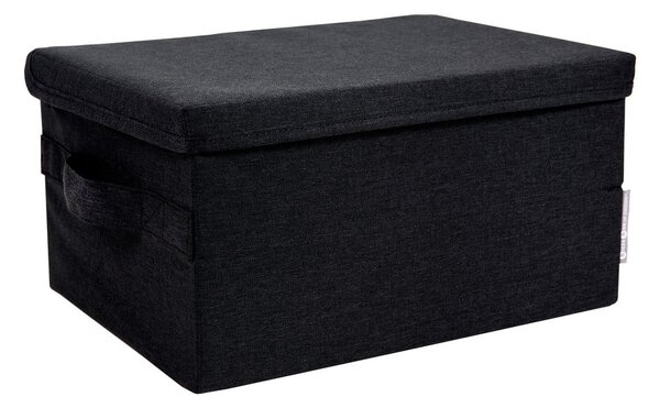 Черна текстилна кутия за съхранение с капак 35x19x26 cm Soft Storage – Bigso Box of Sweden