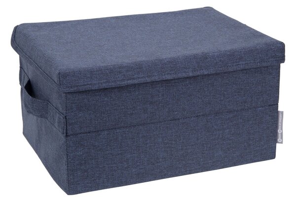 Синя текстилна кутия за съхранение с капак 35x19x26 cm Soft Storage – Bigso Box of Sweden