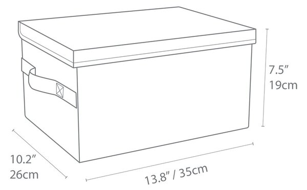 Синя текстилна кутия за съхранение с капак 35x19x26 cm Soft Storage – Bigso Box of Sweden