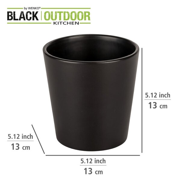 Черен съд , ø 13 cm Black Outdoor Kitchen Kuro - Wenko