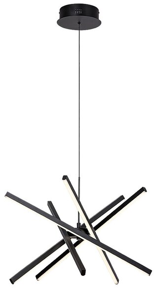 Matilde, indoor pendant lamp, black metal lamp with white silicon shade, 48W, with shade: 1500lm, without shade: 3120lm, 4000K