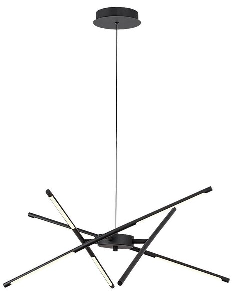 Henli, indoor pendant lamp, black metal lamp with white acryl shade, 30W, with shade: 1400lm, without shade: 3850lm, 3000K, 76x7