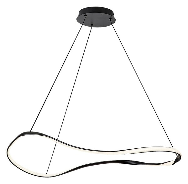 Mirossi, indoor pendant lamp, black metal lamp with white silicone shade, 40W, with shade: 2070lm, without shade: 4850lm, 4000K