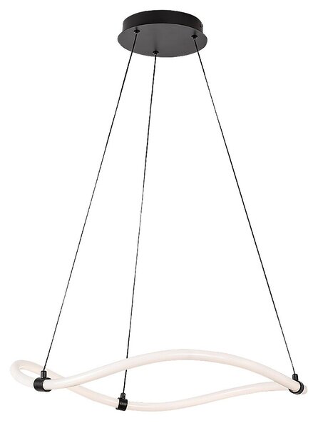 Serena, indoor pendant lamp, black metal lamp with white acryl shade, 34W, with shade: 3350lm, without shade: 3900lm, 4000K, D64