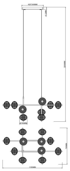 Zuma Line 003064-034755 - LED полилей на кабел GALATEA LED/63W/230V златен
