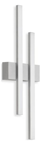 Telefunken - LED външно стенно осветително тяло 2xLED/4W/230V IP44 сребристо