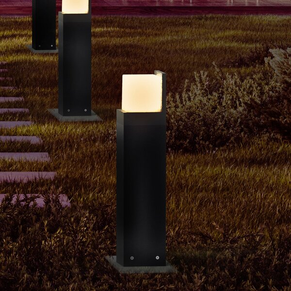 Molto Luce LED лампа за външна стена FYNN-C, антрацит, 12 см, IP65, CCT с, Черен, Алуминий, Модерен