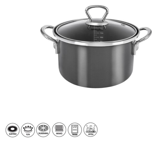 Емайлирано гърне с капак 1,75 l Metalic – Orion