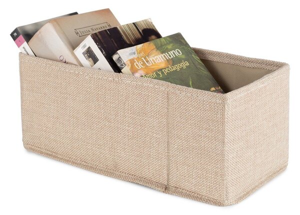 Бежова текстилна кутия за съхранение 28x12x12 cm Sandy – Compactor