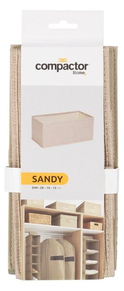 Бежова текстилна кутия за съхранение 28x12x12 cm Sandy – Compactor