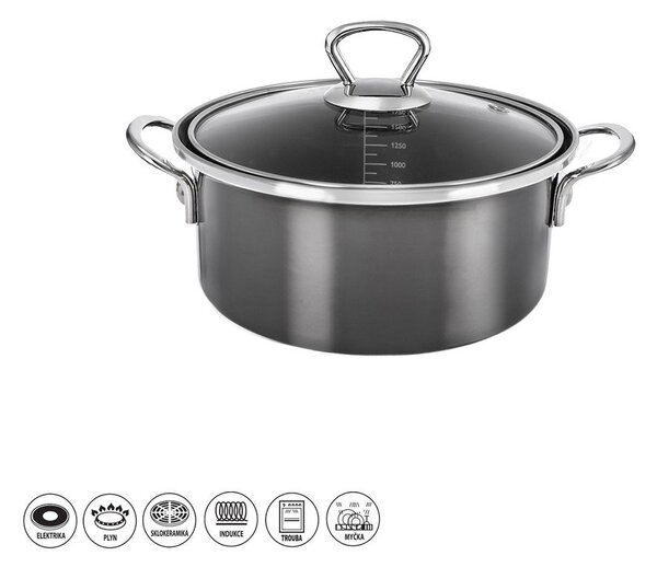 Емайлирана касерола с капак 2,5 l Metalic – Orion