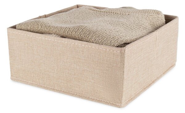 Бежова текстилна кутия за съхранение 28x12x12 cm Sandy – Compactor