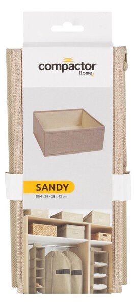 Бежова текстилна кутия за съхранение 28x12x12 cm Sandy – Compactor