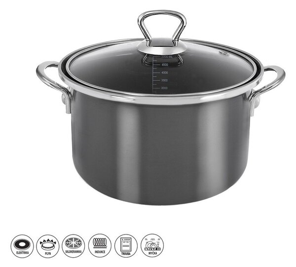 Емайлирано гърне с капак 5 l Metalic – Orion