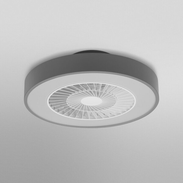 OSRAM SMART+ WiFi LED таванен вентилатор CYLINDER, сив, тих, Затъмняване, Сив, Дневна/трапезария, Пластмаса, Модерен