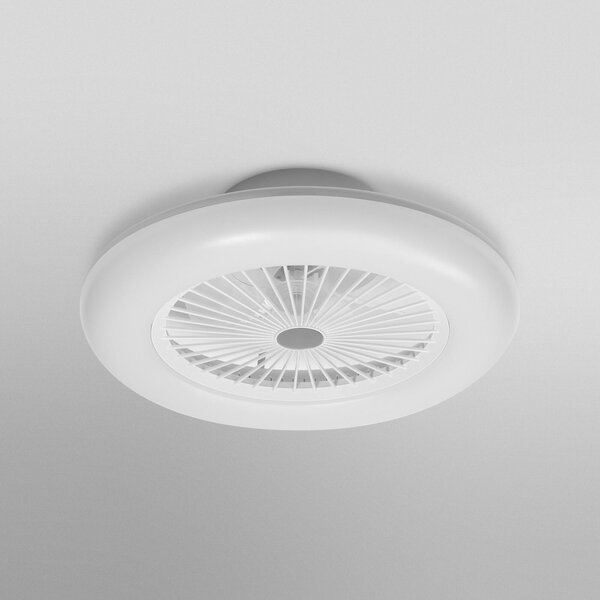 OSRAM SMART+ WiFi LED тавански вентилатор ROUND бял, безшумен, 55 см, Затъмняване, Бял, Дневна/трапезария, Пластмаса, Модерен