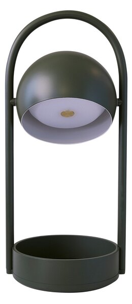FRANDSEN LED акумулаторна настолна лампа Ball Portable, маслиненозелена, стомана, Затъмняване, Зелен, Дневна/трапезария, Метал, Дизайн