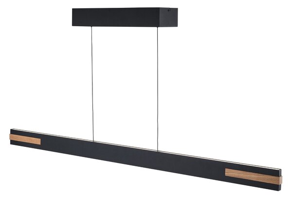 Brilliant LED висяща лампа Streamline, дължина 130 cm, черна, метал, Затъмняване, Черен, Дневна/трапезария, Метал, Модерен