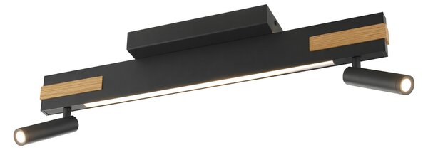 Brilliant LED таванни прожектори Streamline, дължина 60 cm, черни, 2-крилни., Затъмняване, Черен, Дневна/трапезария, Метал, Модерен