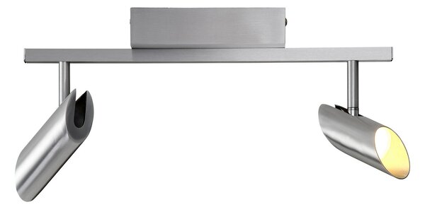 Brilliant LED таванни прожектори Risell, дължина 35 cm, цвят алуминий, Затъмняване, Металик, Дневна/трапезария, Алуминий, Модерен