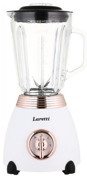 Блендер Laretti LR-FP7310, 500W, 1.5 л, Ножове от неръждаема стомана, 2 скорости + импулс, Заключващ механизъм, Бял
