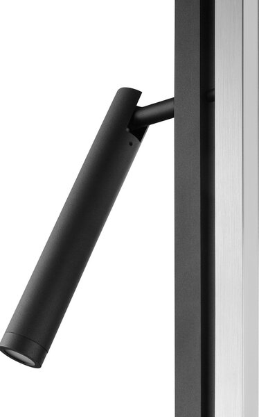 Brilliant LED стояща лампа Pulse, черна, височина 150 cm, метал, за четене, Затъмняване, Черен, Дневна/трапезария, Метал, Модерен