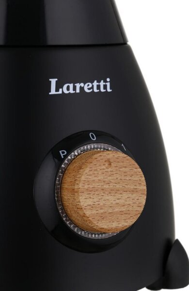 Блендер Laretti LR-FP7325, 500W, 1.5 л, Ножове от неръждаема стомана, 2 скорости + импулс, Заключващ механизъм, Черен