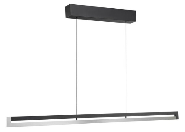 Brilliant LED висяща лампа Pulse, дължина 120 cm, черна, метал, Затъмняване, Черен, Дневна/трапезария, Метал, Модерен