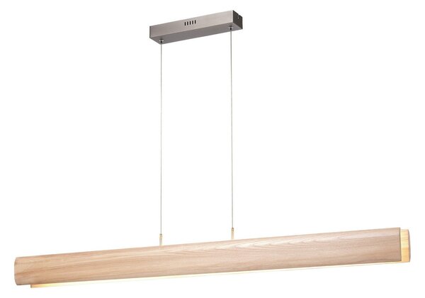 Brilliant LED висяща лампа Monterra, дължина 100 cm, светлокафява, дърво, Затъмняване, Дърво, Дневна/трапезария, Дървесина