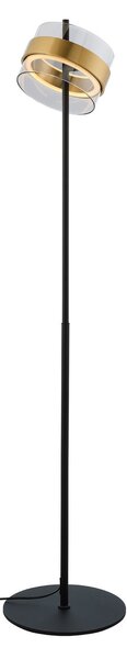 Brilliant LED стояща лампа Inside, месингов цвят/пушено сив, височина 146 cm, Затъмняване, Сив, Дневна/трапезария, Стъкло