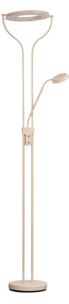 FISCHER & HONSEL LED стояща лампа Davos, пясъчен цвят, височина 180 cm, 2-крилна, CCT, Затъмняване, Бежов, Дневна/трапезария, Метал, Светлина за четене