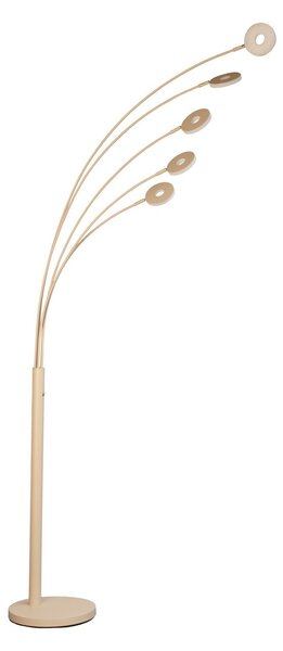 FISCHER & HONSEL LED стояща лампа Dent, пясъчен цвят, височина 225 cm, CCT, 5-елементна., Затъмняване, Бежов, Дневна/трапезария, Метал, Модерен, Стояща сянка