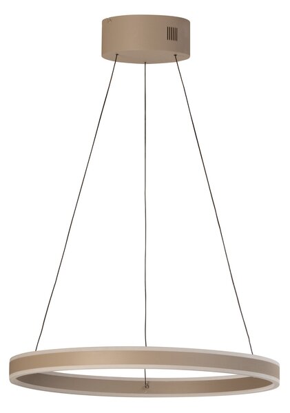 FISCHER & HONSEL LED висяща лампа Silvio, Ø 60 cm, сиво, метал, CCT, Затъмняване, Бежов, Дневна/трапезария, Метал, Модерен