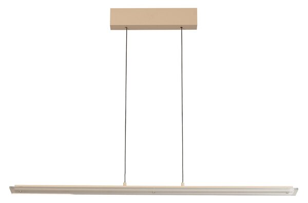 FISCHER & HONSEL LED висяща лампа Torvi, пясъчен цвят/бял, дължина 115 cm, CCT, Затъмняване, Бежов, Дневна/трапезария, Метал, Модерен
