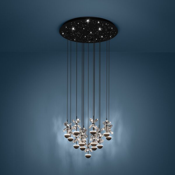 Stars of Light EGLO Висяща лампа Pianopoli черна 50x113 cm, Затъмняване, Черен, Дневна/трапезария, Метал, Дизайн