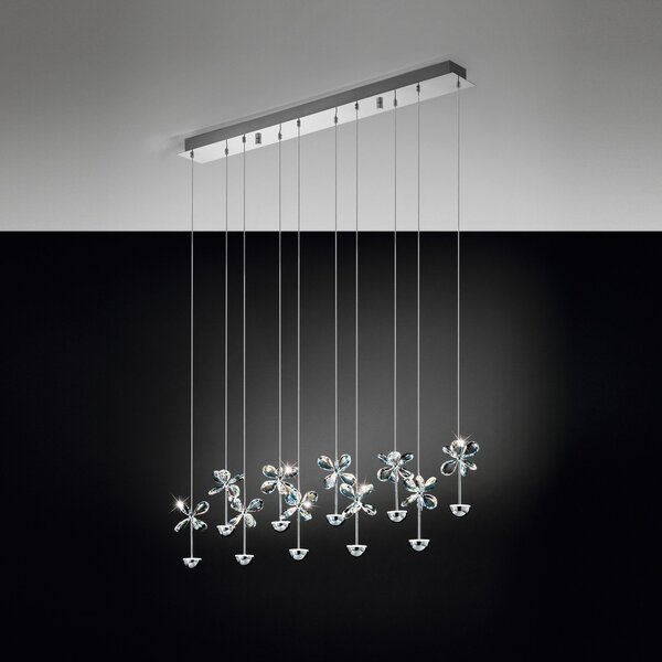 Stars of Light EGLO LED-висяща лампа Pianopoli, хром, дължина 87 cm, Затъмняване, Металик, Дневна/трапезария, Неръждаема стомана, Дизайн